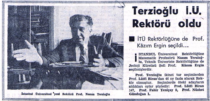 Matematik Profesörü Nazım Terzioğlu İstanbul Üniversitesi Rektörü Oldu
